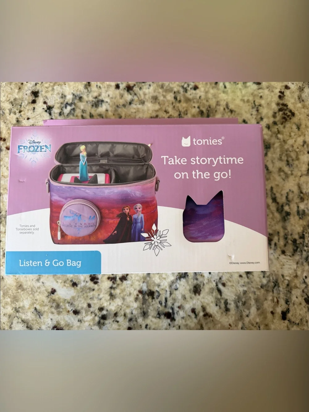 Tonies Frozen Listen & Go Bag - Purple Kids Audio Carrier